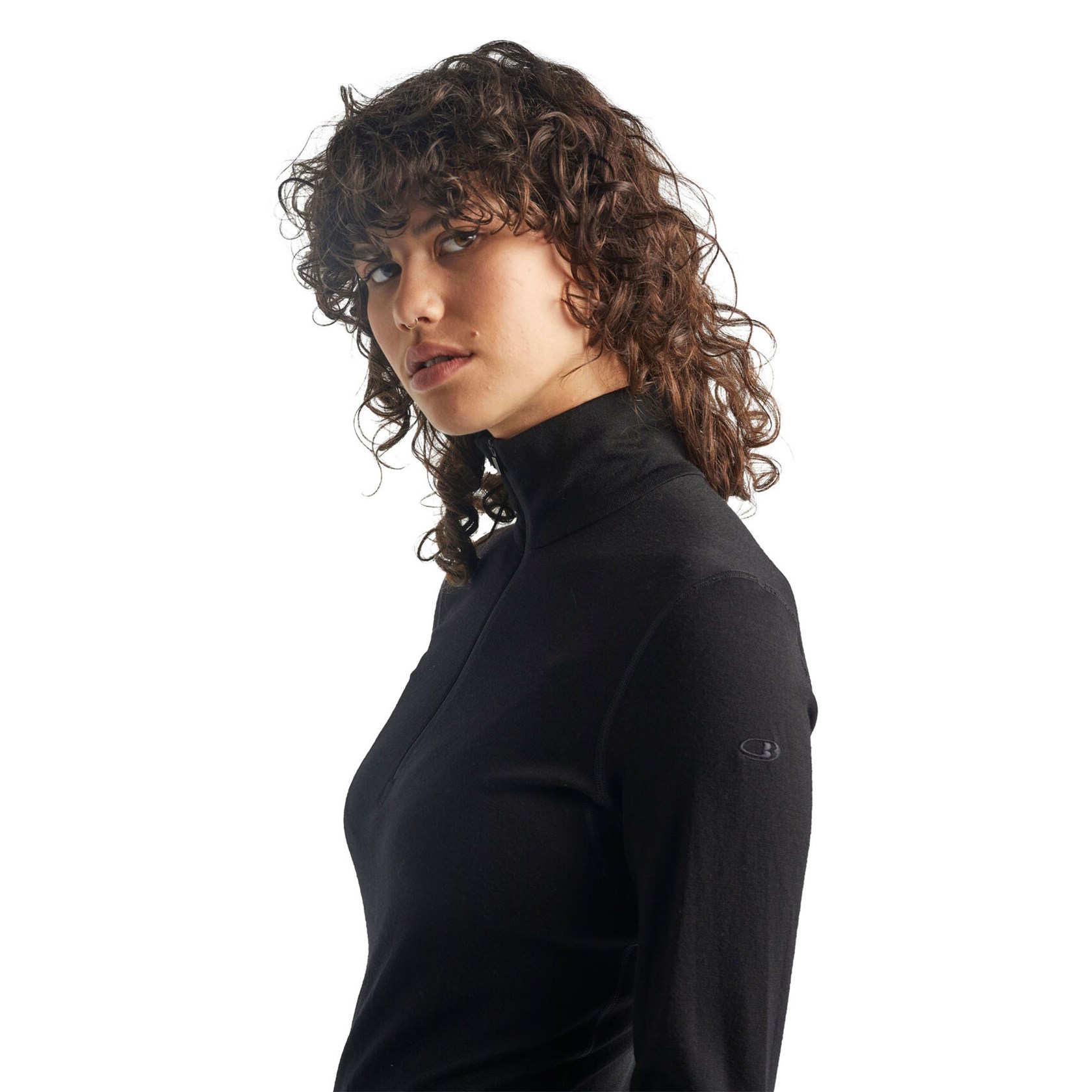 Icebreaker Womens Tech Top Long Sleeve Half Zip 260g Merino Wool Top Black,  S 