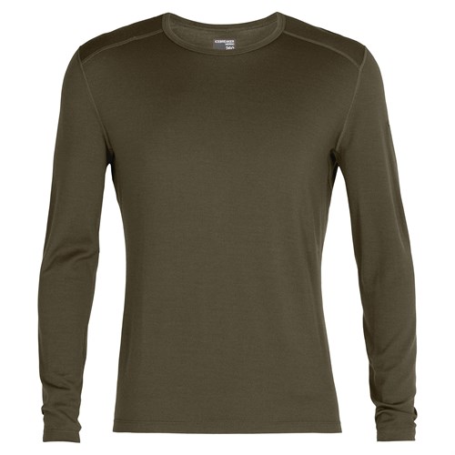 Icebreaker mens merino 260 Tech long sleeve crew base layer in loden