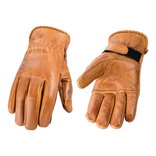 Rokker Tattoo Bird ladies gloves in cognac