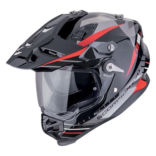 Scorpion ADF 9000 Feat helmet in black / silver / red