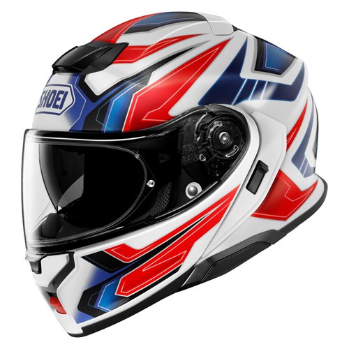 Shoei Neotec 3 Anthem TC10 helmet in red / white / blue