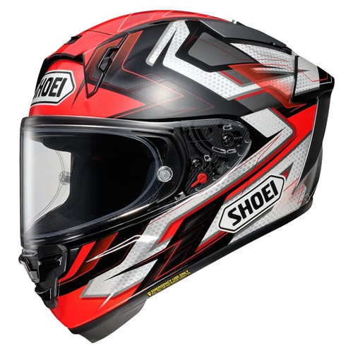 Shoei X-SPR Pro Escalate TC1 helmet in red / white / black