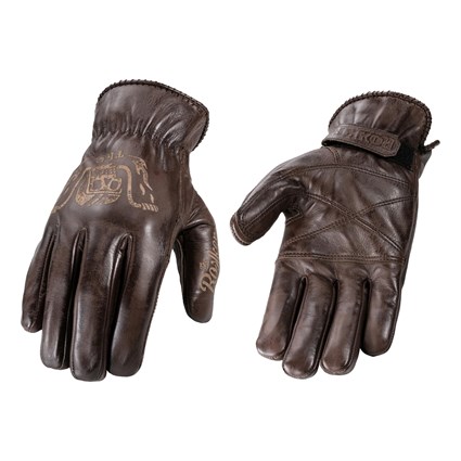 Rokker Tattoo Ape gloves in brown