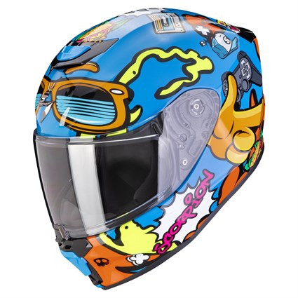 Scorpion EXO Junior Air Fun helmet in blue / orange