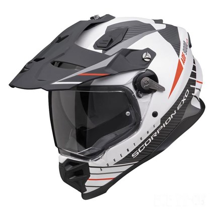 Scorpion ADF 9000 Feat helmet in white / black / red