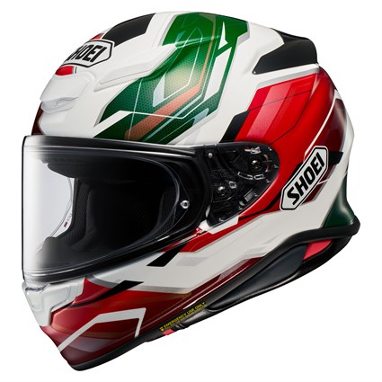 Shoei NXR2 Capriccio TC11 helmet in red / white / green