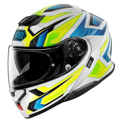 Shoei Neotec 3 Anthem TC3 helmet in white / yellow / blue