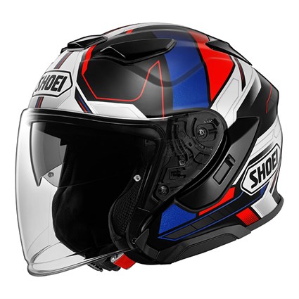 Shoei J-Cruise 3 Whizzy TC10 helmet in red / white / blue