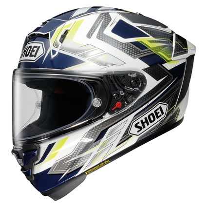 Shoei X-SPR Pro Escalate TC2 helmet in black / white / yellow