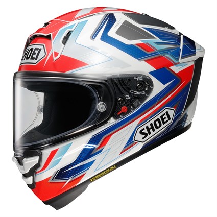 Shoei X-SPR Pro Escalate TC10 helmet in red / white / blue