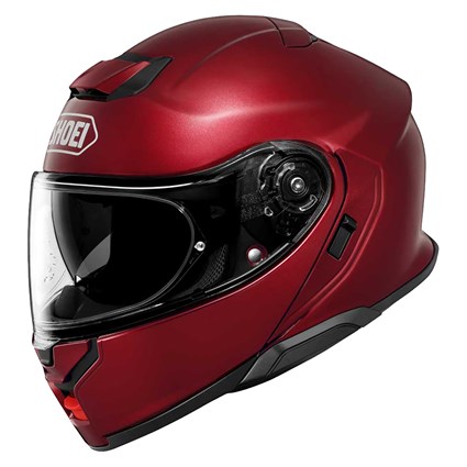 Shoei Neotec 3 helmet in metallic garnet red