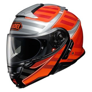 orange modular motorcycle helmet