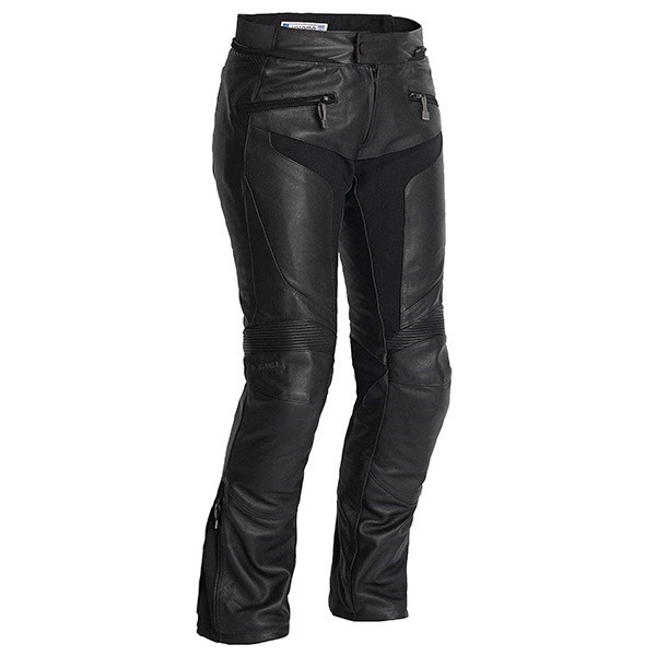 ladies black leather trousers